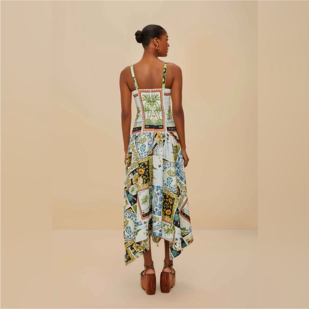 Farm Rio: Farm Rio: Multicolor Latin Trip Scarves
Organic Cotton Midi Dress - Picture 8 of 15